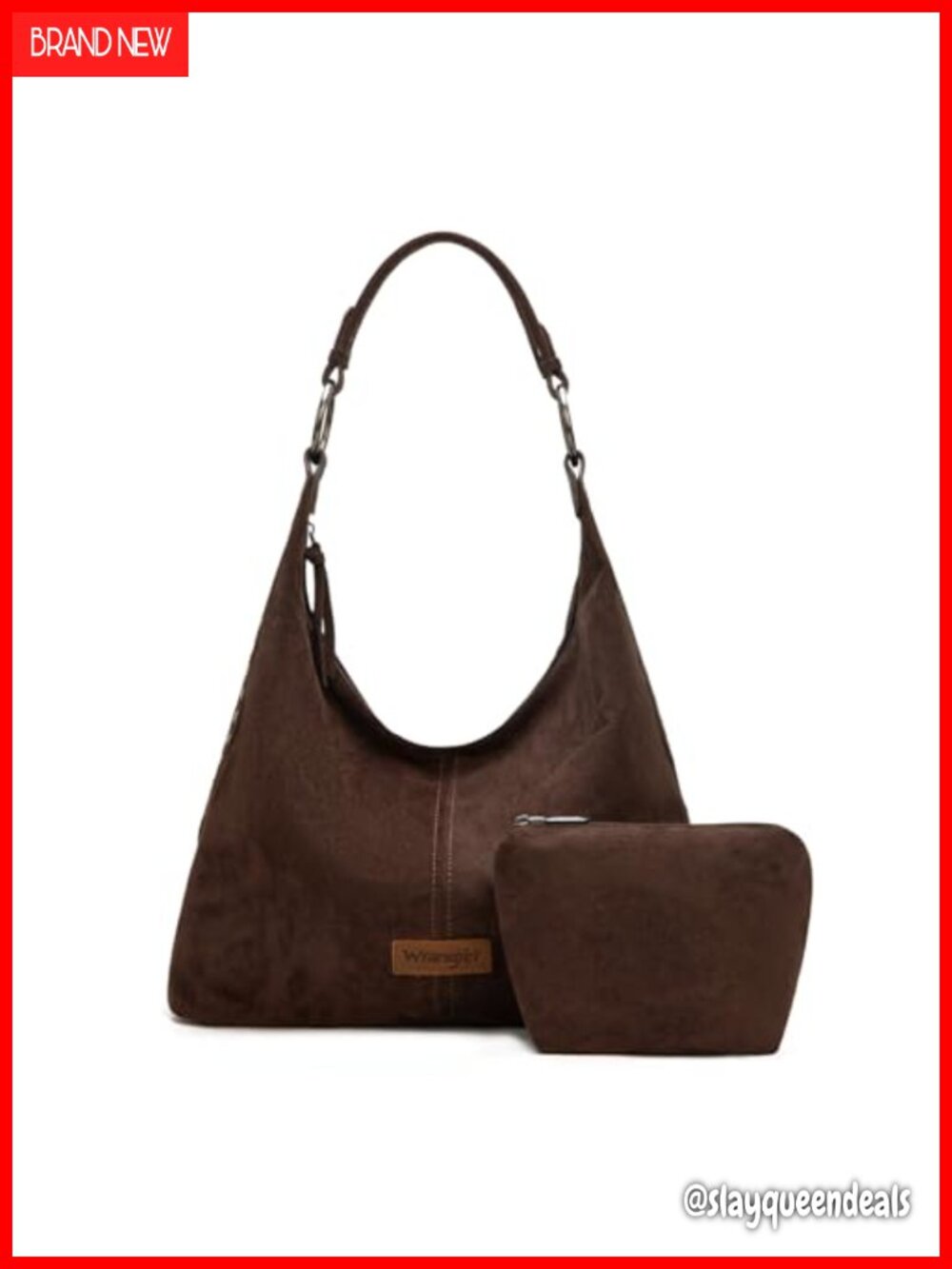 Suede Hobo Shoulder Bag Embossed Slouchy Purse Women